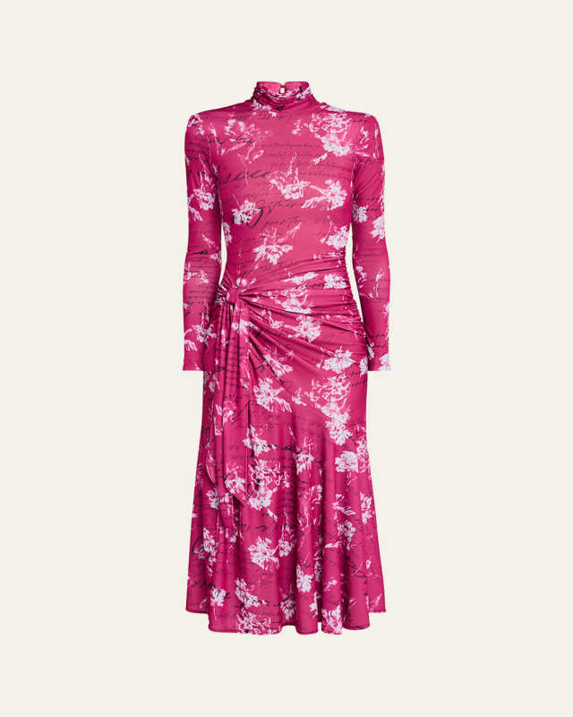 Johnson Warm Carnation Tie-Waist Midi Dress